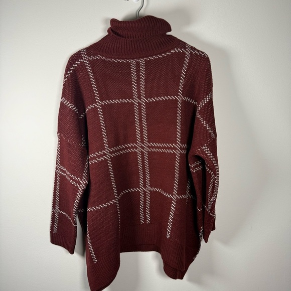 JODIFL Cowl Neck Oversized Geometric Sweater Size Small - Picture 1 of 10